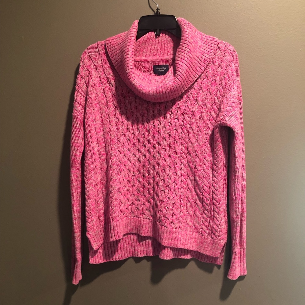 American Eagle Outfitters Cable Knit Barbie Pink Fisherman Sweater, XS/TP